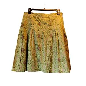Divine Disney Mickey Mouse Print Sage Green and Pink Pleated Skater Circle Skirt